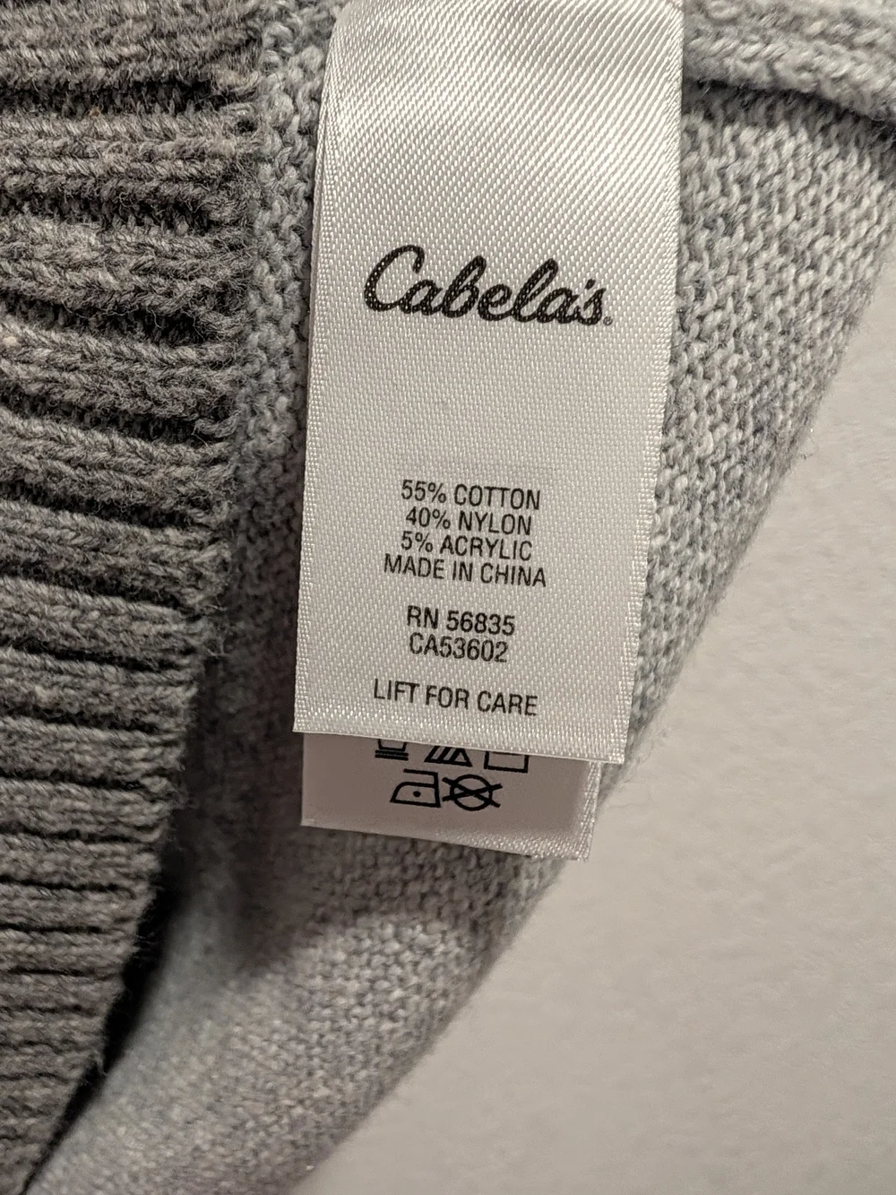 Cabela's Men's Grey Fair Isle Yoke Knit Sweater Size Large
